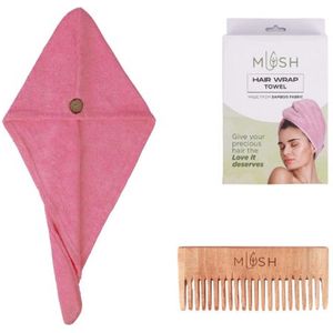 Hair Wrap Towel- Bamboo- Kleur- Donker Roze