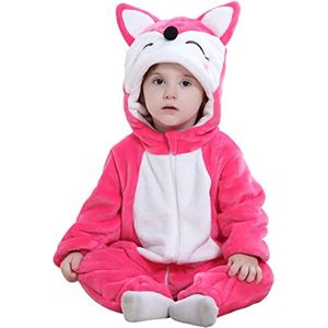 Schattige Baby Romper met Dierlijke Capuchon - Flanellen Jumpsuit voor Kinderen 0-24 maanden