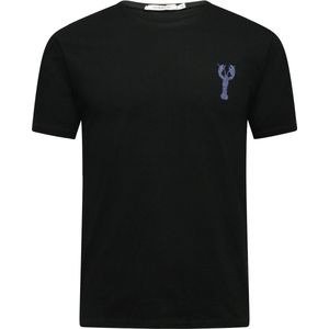Hommard T-Shirt Zwart met kleine Blauwe Paisley Lobster Small