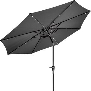 Parasol - Parasols - Strandparasol - Parasol balkon - Stokparasol - Parasol kantelbaar - Parasol knikarm - Parasol achthoekig - Inclusief parasol hoes - Waterafstotend - ⌀ 300 cm - Uv bescherming 30+ - Staal - Polyester - Antraciet - ⌀ 300 x H 246 cm