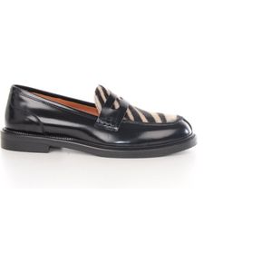 Maury loafer Zenobie zwart leder met zebraprint