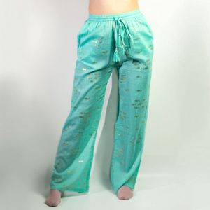 (Maat: M-L) Nomad Sari On the Med Collection - Loungebroek - Turquoise & Goud Vis Design