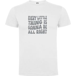 Wit T-Shirt met “Every Little Thing...“ Afbeelding Zilver Maat XL