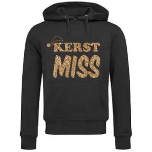Hoodie met Capuchon en Kangoeroezak Unisex Volwassenen Lol - feestje - grappig - grappige tekst - Tekst - Vrijgezel - Vrijgezellenfeest - Kerst Kerstmis ""Kerst is KUT maar wel gezellig"" | Goud GLITTER | Maat L