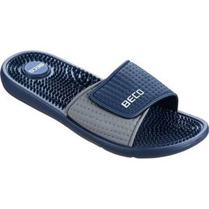 Beco Badslippers Met Klittenband Donkerblauw Heren Maat 42