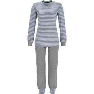 Badstoffen pyjama blauw grijs - Blauw - Maat - 36