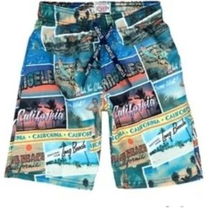 Jongens zwembroek /zwemshort Blauwe print maat 104