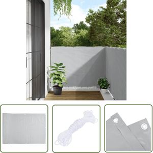 The Living Store Balkonscherm 800x120 cm PVC grijs - Balkonscherm - Privacy Screen - Buitenschildering - Balkon Decoratie - Veranda Scherm