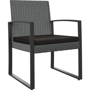 vidaXL Tuinstoelen - Set van 2 - Rattanlook - Donkergrijs Tuinstoel - Eetkamerstoel - Buitensteel - Lounge Set - Balkonset