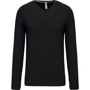 Kariban T-shirt V-hals lange mouwen K358 - Black - XL