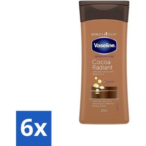 Vaseline - Cocoa Radiant - Bodylotion - Herstellend - 200 ml - Voordeelverpakking - 6 stuks