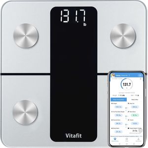Digitale Lichaamsvetweegschaal met App - Lichaamsanalyse met Bluetooth, BMI, Spiermassa en BMR