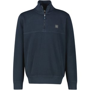 LERROS - Sweatshirt - Navy - Staande Kraag - Ritssluiting - Effen