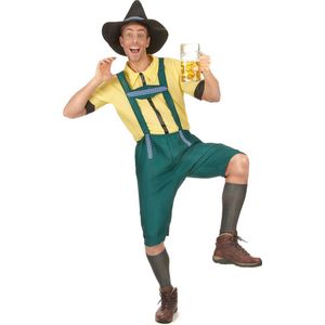 LUCIDA - Groen en geel Beiers kostuum voor heren - L
