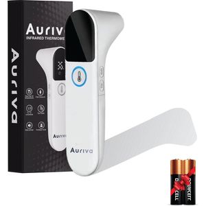 Auriva® Professionele Oorthermometer - Koortsthermometer - Oorthermometer voor Volwassenen en Kinderen - Incl. Batterijen + Tas - Wit