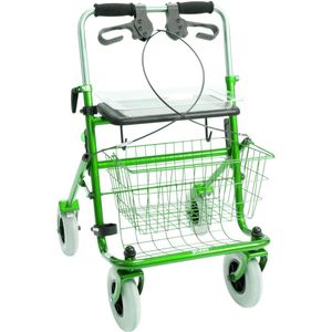 Premis - Provo - Rollator - 2de generatie - Duwbeugel - Dubbelzijdig geremd - Passieve rem - Maximaal draagvermogen 120 kg - Appel Groen