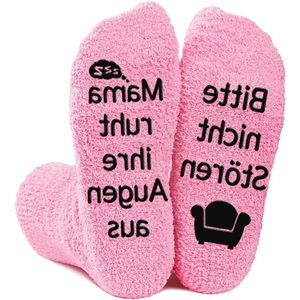 Grappige sokken geschenken voor oma/mama, rustgevende spreuk, roze - maat 38-41