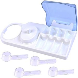 Elektrische tandenborstelhouder met 4 opzetstukken en oplaadstation voor tandenborstelaccessoires