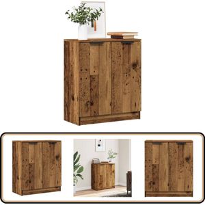 vidaXL Dressoir - 60x30x70 cm - Bewerkt Hout - Oud Houtkleur Dressoir - Houten Dressoir - Vintage Dressoir - Landelijke Dressoir - Opslagmeubel