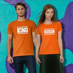 Oranje Koningsdag T-Shirt Stripes (DAMES - MAAT M) | Oranje Kleding & Shirts | Feestkleding