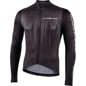 Nalini Heren Fietsshirt korte mouwen - wielrenshirt Zwart - NEW LS FIT JERSEY Black - XXL