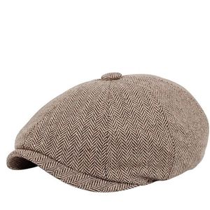 Flat Caps - Heren Pet - Baret Heren - Heren Kleding - Cadeau Man - Coffee - One Size