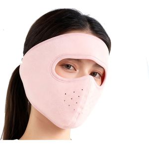 Fleece Winter Gezichtsmasker - met Oorkappen - Warm Gezichtsmasker - Ski Gezichtsmasker - Verstelbaar met Klittenband - Beschermend Gezichtsmasker - Unisex - Geschikt voor winterse buitenactiviteiten zoals skiën, fietsen en buitensporten - roze