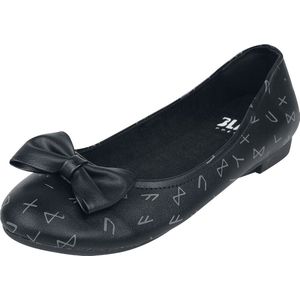 Black Premium by EMP Zwarte ballerina's met strik en print - Dames - EU37