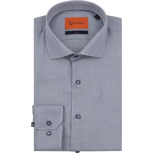 Suitable - Triangle - Overhemd - Donkerblauw - Slim-fit - 100% Katoen