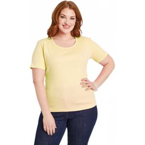 Ribgebreid T-shirt met ronde hals