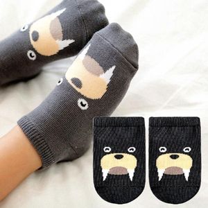 Babysokjes Walrus | Baby | 0-3 Maanden | Grijs | Anti-Slip | 100% Katoen