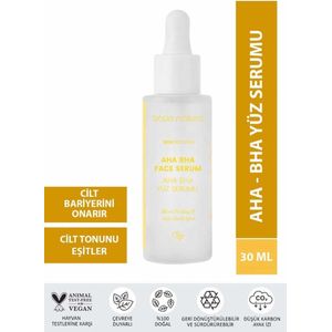 Bade Natural Gezichtsserum AHA BHA Micro Peeling & Anti-Dark Spot - Egaliseert Huidskleur met Revitaliserende en Peelende werking 30 ml