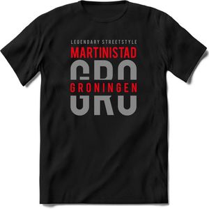Groningen - Martinistad | TSK Original & vintage | T-Shirt Heren - Dames | Zilver - Rood | Perfect Cadeau Shirt | Grappige Spreuken - Zinnen - Teksten | Maat M
