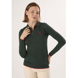 Felix Hardy - Gebreide Polo Trui - Groen - Polo Kraag - 100% Katoen