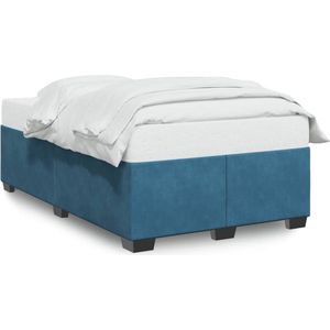 vidaXL - Bedframe - fluweel - blauw - 120x200 - cm