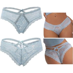 Erotische slipjes voor dames - sexy lingerie in grote maten, tanga en hipster ondergoed, set van 2