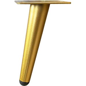 Stalen schuine meubelpoot goud conisch ø 3,5 cm / 2 cm en hoogte 15 cm