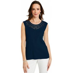 Effen macramé katoenen tanktop