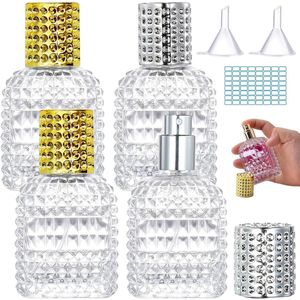 Navulbare parfumverstuivers - Reisaccessoire - 4 stuks - Goud-Zilver