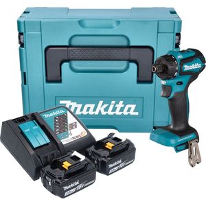 Makita DDF 083 RFJ accuboormachine 18 V 40 Nm 1/4'' borstelloos + 2x oplaadbare accu 3.0 Ah + lader + Makpac
