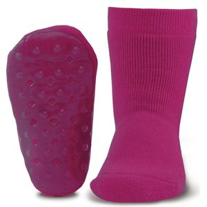 Antislip sokken effen donker fuchsia/paars-25/26