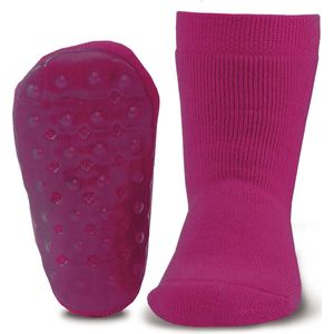 Antislip sokken effen donker fuchsia/paars-21/22