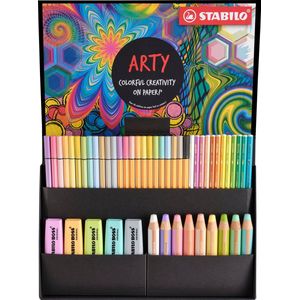 STABILO BOSS ORIGINAL, Woody 3 in 1, aquacolor, Pen 68 en point 88 - Creative ARTY Mix Set In Luxe Box - Met 50 Stuks
