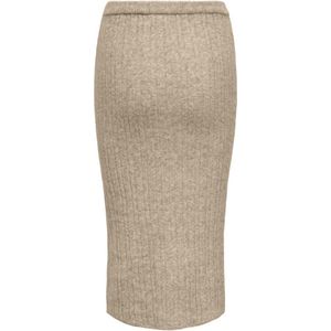 Only Onljeanett Life Mid Rib Skirt Humus | Beige | Maat: XL