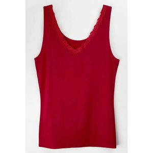 Nina von C dames hemd kant - Modal - Luxe onderhemd met brede bandjes - 36 - Rood