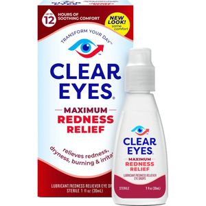Clear Eyes Maximum Redness Relief XXL - Oogdruppels Tegen Super Rode Ogen, Droge Ogen, Branderige Ogen & Geïrriteerde Ogen - 1x30ML ✉️