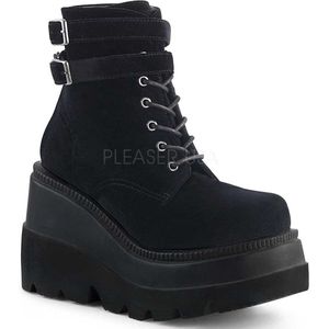 DemoniaCult - SHAKER-52 Plateau Laarzen - US 5 - 35 Shoes - Zwart