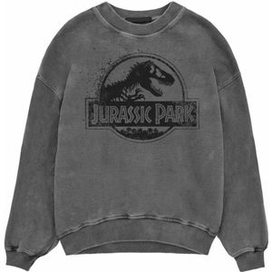 Jurassic Park - Spray Logo (SuperHeroes Inc. Acid Wash Sweatshirt) Sweatshirt Black-S