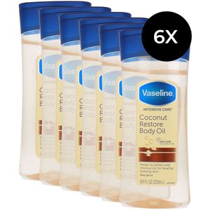 Vaseline Coconut Restore Body Oil - 6 x 200 ml
