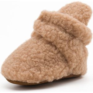 Babyslofjes - warme slofjes voor je baby - 12-18 maanden (13 cm) - schoenmaat 20-21 - bruin